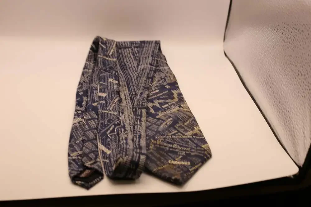 Museum Artifacts Stock Market Financial Data Print Silk Necktie